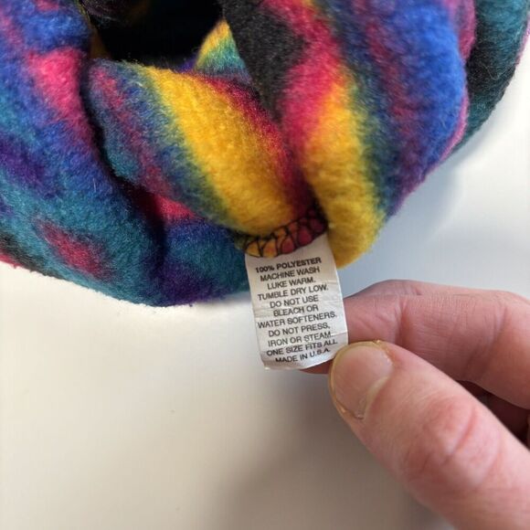 VTG 90s Kids Long Jester Stocking Ski Hat Geometric Aztec USA Made Retro Bright - Picture 3 of 5